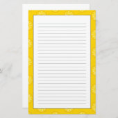 パイナップルの黄色のスライスパターン 便箋 (正面/裏面)