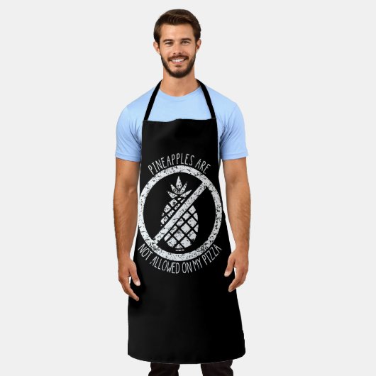 パイナップルはピザの食べ物には使えおもしろいない エプロン (着用した状態)