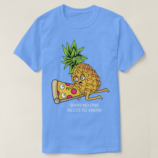 パイナップルはピザ好き食おもしろいパンに属する Tシャツ (デザイン正面)