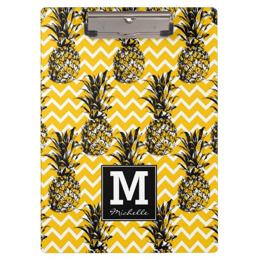 パイナップルはモノグラム|のジグザグに進みます クリップボード (正面)