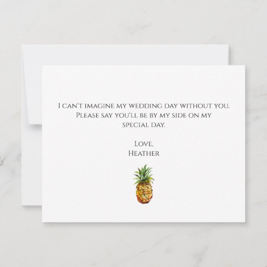 パイナップルは君が私の花嫁提案カードになる サンキューカード (裏面)