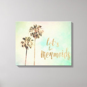 パイナップルを持つ人魚はあろう キャンバスプリント