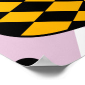 パイナップルを様式化。帽子とロームバスハーレクイン。海 ポスター (角)