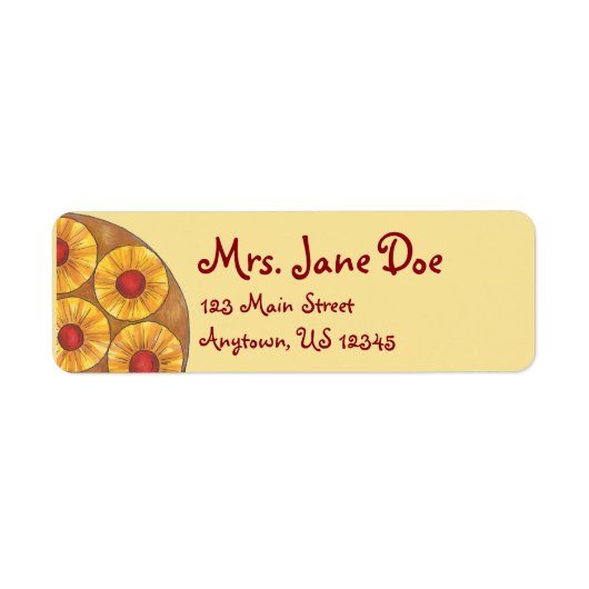 パイナップルアップサイドアップダウンケーキさくらんぼグルメラベル ラベル (正面)