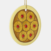 パイナップルアップサイドアップダウンケーキさくらんぼベーキングデザート セラミックオーナメント (右)