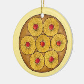 パイナップルアップサイドアップダウンケーキさくらんぼベーキングデザート セラミックオーナメント (左)