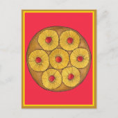 パイナップルアップサイドアップダウンケーキさくらんぼベーキングデザート ポストカード (正面)