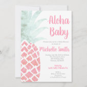 パイナップルアロハサマートロピカルフルーツベビーシャワー 招待状 (正面)