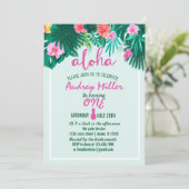 パイナップルアロハ熱帯花誕生日 招待状 (スタンド正面)