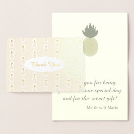 パイナップルアートパターン金箔サンキューカード 箔カード