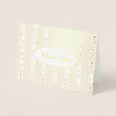 パイナップルアートパターン金箔サンキューカード 箔カード (正面)