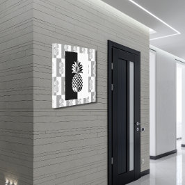 パイナップルアート | 黒モダン白 キャンバスプリント