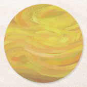パイナップルイエロースワール ラウンドペーパーコースター (正面)