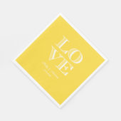 パイナップルイエローホワイトLOVEナプキンス スタンダードランチョンナプキン (角)