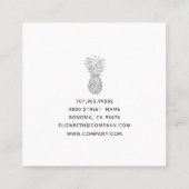 パイナップルイラストレーションインテリアデザイナースクエアブ スクエア名刺 (裏面)