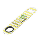 パイナップルイラストレーション黄ストライプ色の夏 スピード栓抜き (正面アングル)