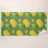 パイナップルイラストレーション ビーチタオル (正面)