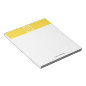 パイナップルウィットギリシャ鍵フレーム#2イニシャルモノグラム ノートパッド (アングル)