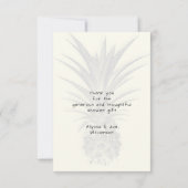 パイナップルウェディングシャワーは平らなノート感謝していしています サンキューカード (裏面)