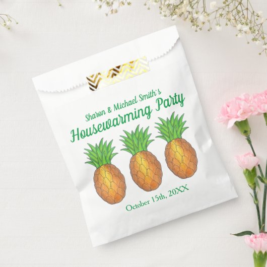 パイナップルウェルカムオープンハウス引っ越し祝いパーティーパーティー フェイバーバッグ (封をした状態)