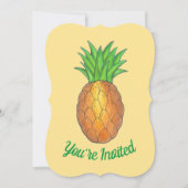 パイナップルウェルカムオープンハウス引っ越し祝いパーティーパーティー 招待状 (正面)