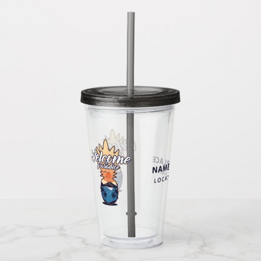 パイナップルウェルカムカスタム文字タンブラー アクリルタンブラー (正面)