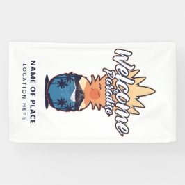 パイナップルウェルカムカスタム文字&カラーバナー 横断幕