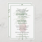 パイナップルエレガントなウェディングモダンシックリハーサル 招待状 (正面/裏面)