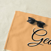 パイナップルエレガントスパターン（の模様が）ある名前をカスタムする桃 ビーチタオル (インサイチュ)