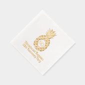 パイナップルエレガントフレーム記念日パーティー 箔ナプキン (右)