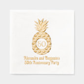 パイナップルエレガントフレーム記念日パーティー 箔ナプキン (正面)