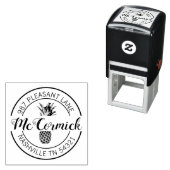 パイナップルエレガント書道差出人住所ラウンド セルフインキングスタンプ (インサイチュ)