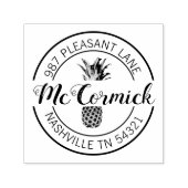 パイナップルエレガント書道差出人住所ラウンド セルフインキングスタンプ (デザイン)