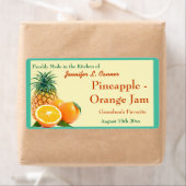 パイナップルオレンジのジャムまたは缶詰の瓶を保存 ラベル (インサイチュ)