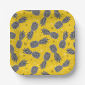 パイナップルオン金ゴールド ペーパープレート (正面)