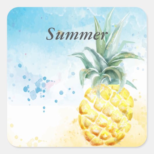 パイナップルカッコいいの夏 スクエアシール (正面)