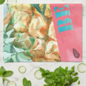 パイナップルカッコいいスイカのハイビスカスパーム葉 キッチンタオル (折り畳み)