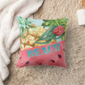 パイナップルカッコいいスイカのハイビスカスパーム葉 クッション (ブランケット)