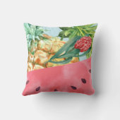 パイナップルカッコいいスイカのハイビスカスパーム葉 クッション (裏面)