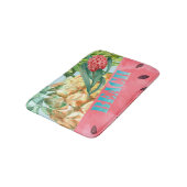 パイナップルカッコいいスイカのハイビスカスパーム葉 バスマット (アングル)