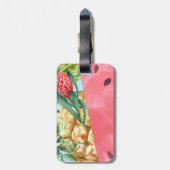 パイナップルカッコいいスイカのハイビスカスパーム葉 ラゲッジタグ (裏面縦)