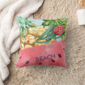 パイナップルカッコいいスイカのハイビスカスパーム クッション (ブランケット)