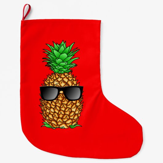パイナップルカッコいい ラージクリスマスストッキング (正面)