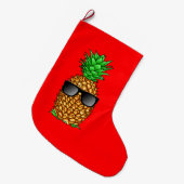 パイナップルカッコいい ラージクリスマスストッキング (正面 (吊り時))