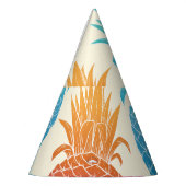 パイナップルカラフルライトイエロー背景 パーティーハット (左)