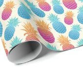 パイナップルカラフルライトイエロー背景 ラッピングペーパー (ロールコーナー)