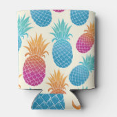 パイナップルカラフルライトイエロー背景 缶クーラー (裏面)