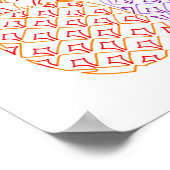 パイナップルカラフルラインアート ポスター (角)