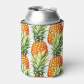 パイナップルカラフル夏の熱帯パターン 缶クーラー (缶正面)