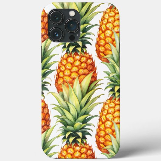 パイナップルカラフル夏の熱帯パターン Case-Mate iPhoneケース (裏面)